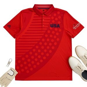 Adidas USA Red Golf Polo Shirt XL Morro Bay Course Performance Climalite in EUC